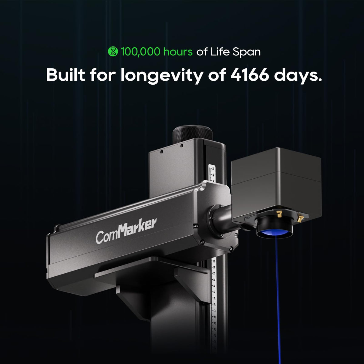 ComMarker Titan1 100W JPT Mopa Fiber Laser Engraving Machine with 2 Optional Lenses, Motorised Elevation, Colour Marking, Lightburn Compatible, Lasers for Metal, Plastic, Jewellery