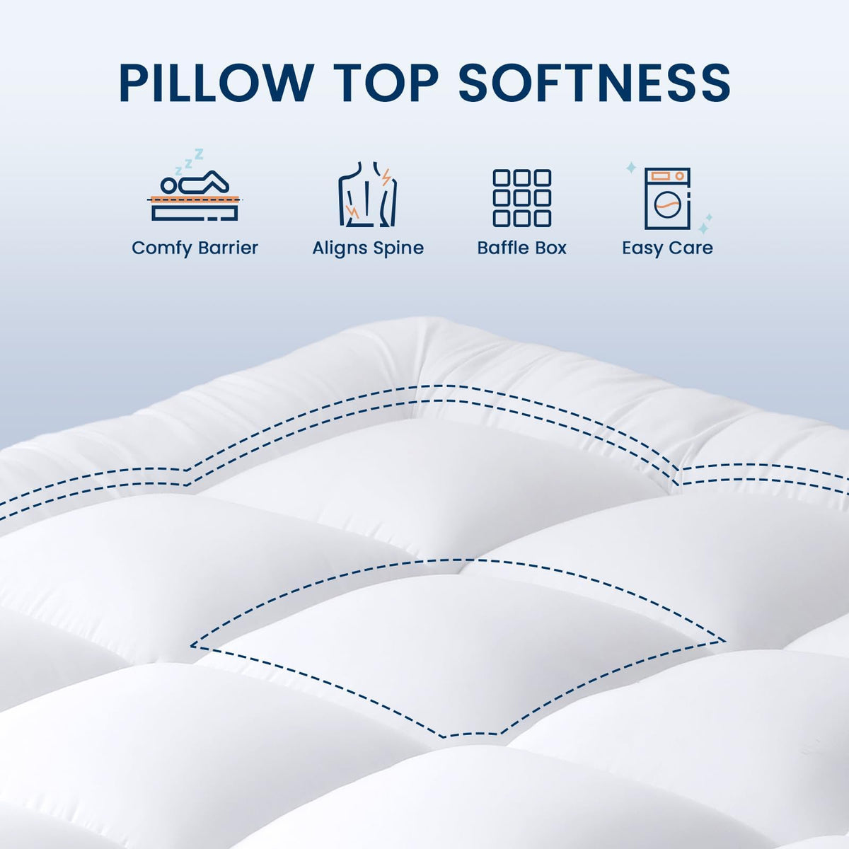 YUGYVOB Mattress Pad Extra Thick, Cooling, and Breathable King Mattress Topper 8-21" Deep Pocket Soft Down Alternative Fill