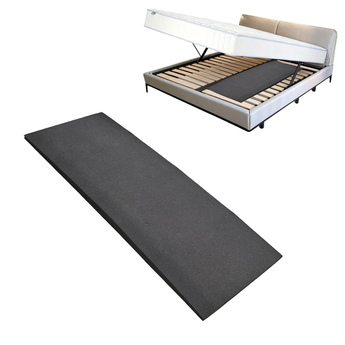 Foreard 47“ Sagging Mattress Support, for Fix Sinking Bed Curve Design 2 Inches High Density Foam Insert Pad 47 * 25 * 2 in (Black)