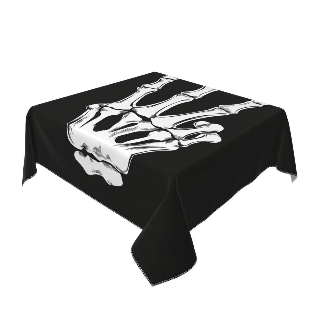 Entemne Square Table Cloth 55x55 Inch Gothic Human Hand Skeleton Tablecloth Washable Soft Wrinkle Free Dust Proof Card Table Cover for Tea Party Picnic Kitchen Dining Decor