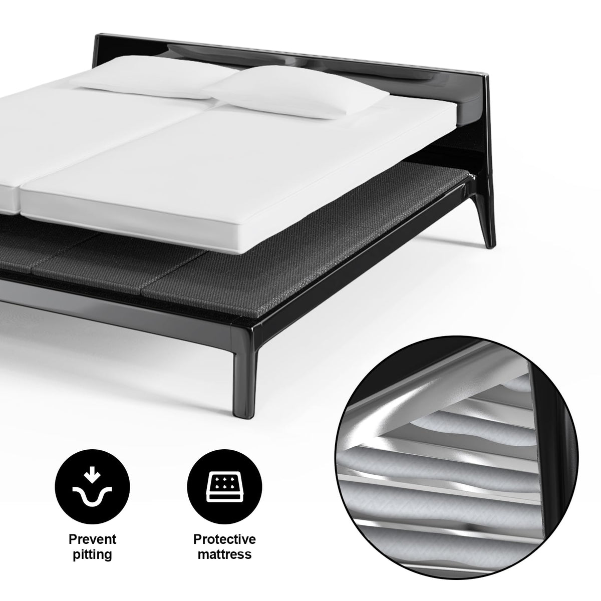Folding Spring Box,75 * 38'', Large Double Bed 10MM, Bed Support Flat Noodles,Light and Thin, Breathable