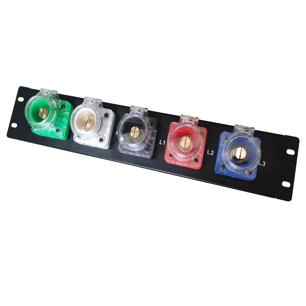 JUNMAN 400A Camlock Input Panel 3 Phase 2U Rack with Sockets Connectors