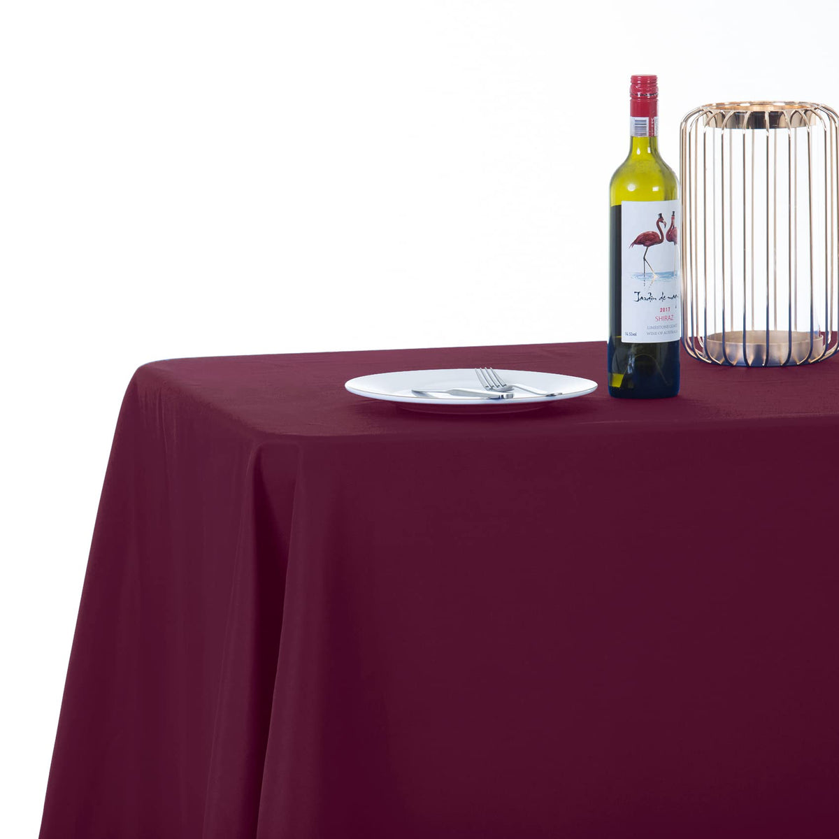 Ascoza 2pack 90x156 Inch Burgundy Rectangular Tablecloth 6 Feet Table Cloth in Polyester Fabric for Wedding/Banquet/Restaurant/Parties