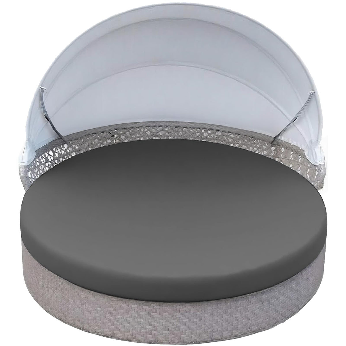 ADXTPB Outdoor Round Daybed Cushion Cover Waterproof,Patio Circle Day Bed Mattress Covers with Elastic Band,Sunbed Sun Island Cushions Replacement Slipcover,Cover ONLY(Dark Grey, 66 * 6in)