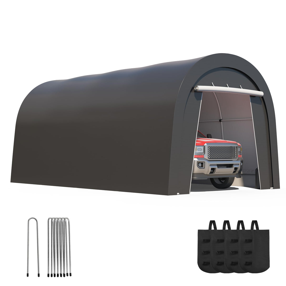 Wisteria Lane Heavy Duty Carport with 4 Cloth Bags, All-Weather Portable Garage with 2 Roll-up Doors, Car Canopy Storage Shelter Shed for Cars, Truck, or Garden Tools, 10' x 20'