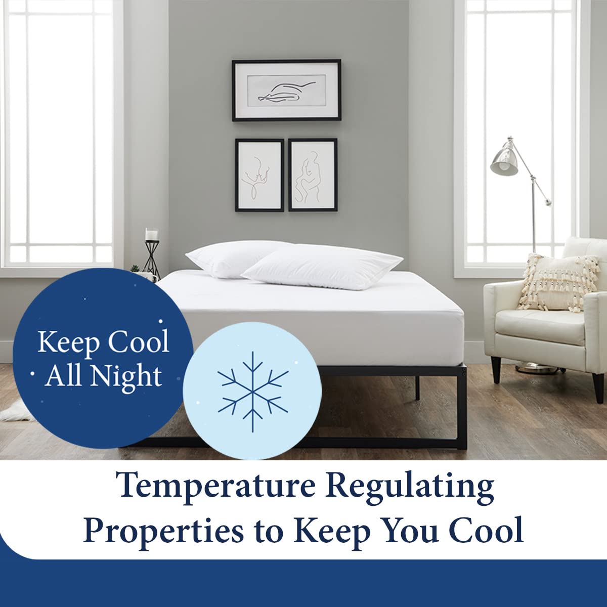 Cosy House Collection Luxury Mattress Protector - Blend of Rayon Derived from Bamboo - Master Bedroom Essentials - Ultra Soft Comfort, Stays Cool & Quiet - Premium Fitted Sheet Style (King) White