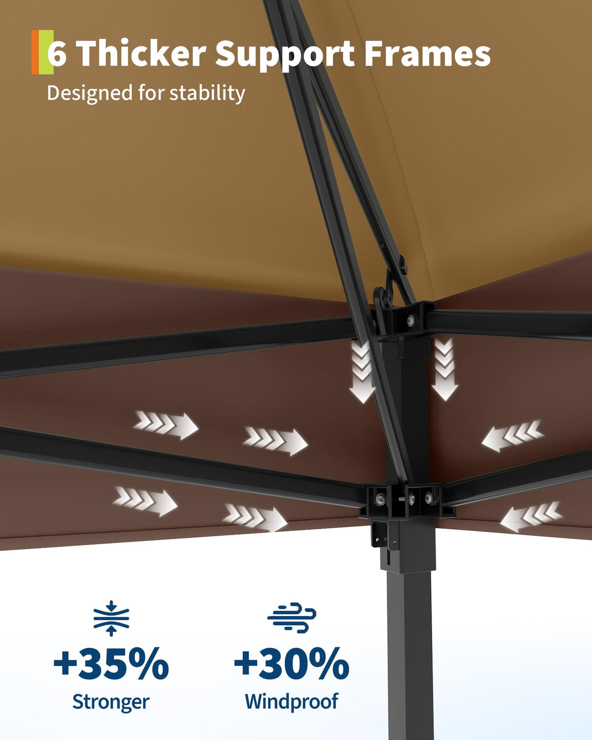 Garvee 12x12FT Pop Up Gazebo with Mosquito Netting, Outdoor Canopy Tent Easy Setup for Backyard Patio Garden Deck, Khaki & Coffee