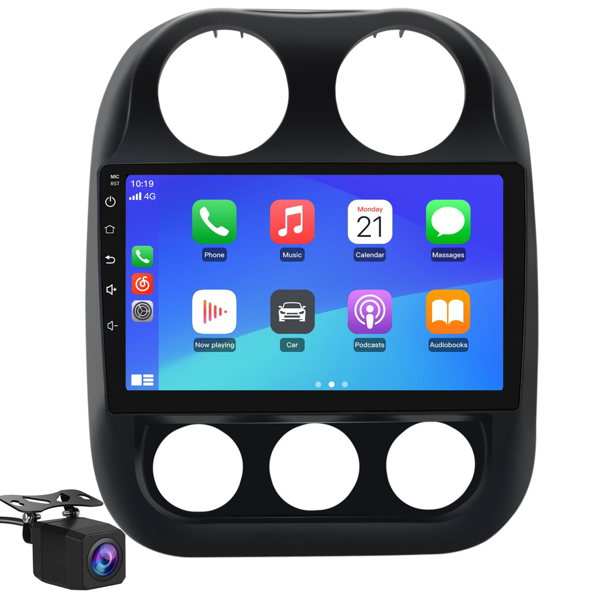 Solvitek Car Radio Stereo for Jeep Compass Patriot 2010 2011 2012 2013 2014 2015 2016, Android 15, [4Core+64GB] 10.1 inch Touch Screen Upgrade, CarPlay/Android Auto/SWC/Bluetooth/WiFi/Backup Camera