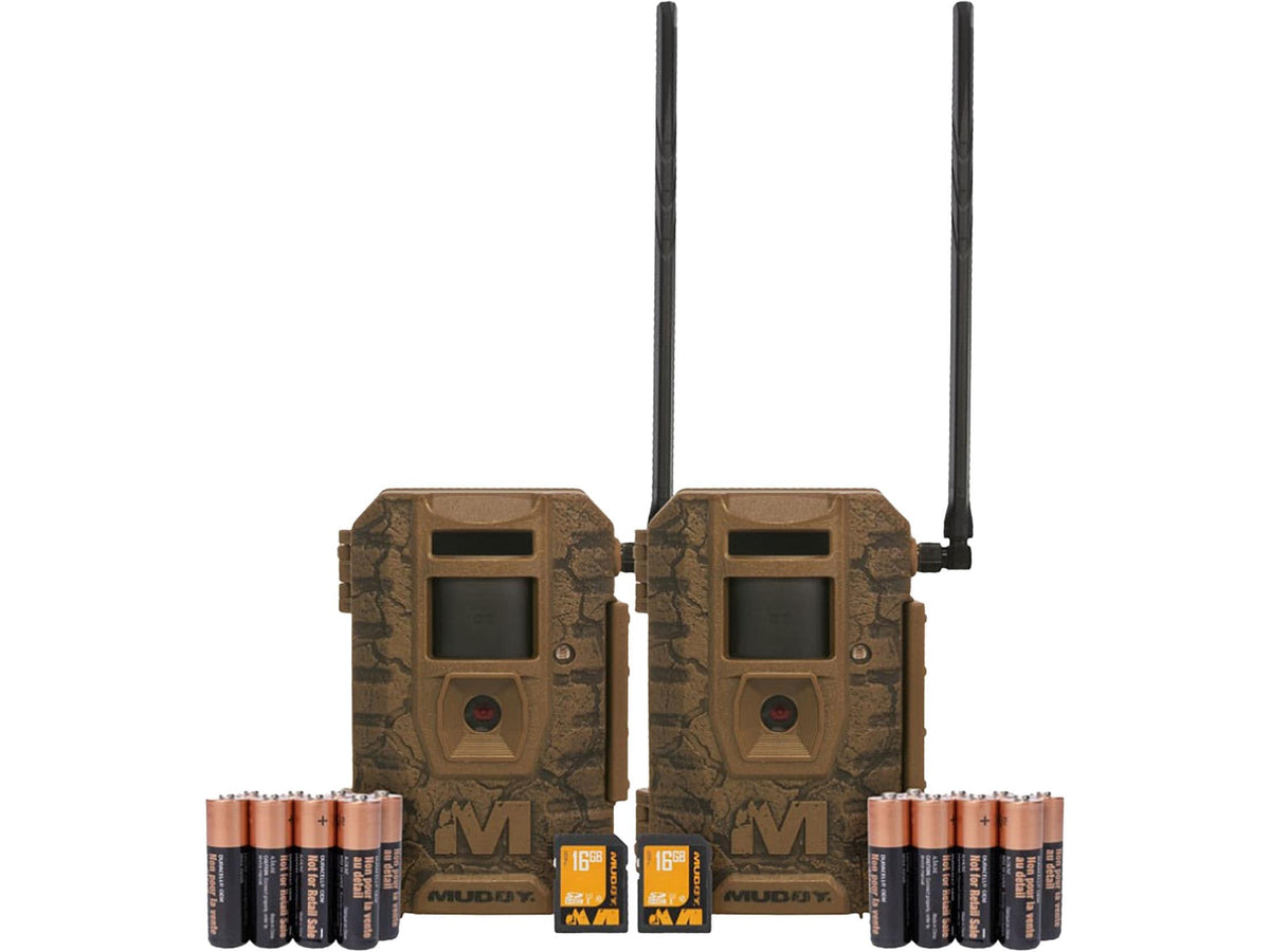 Muddy Outdoors Mitigator 3.0 Combo 2 Pack – Cellular Trail Camera with 28MP, 720p Video, Batteries & 16GB SD Card Included