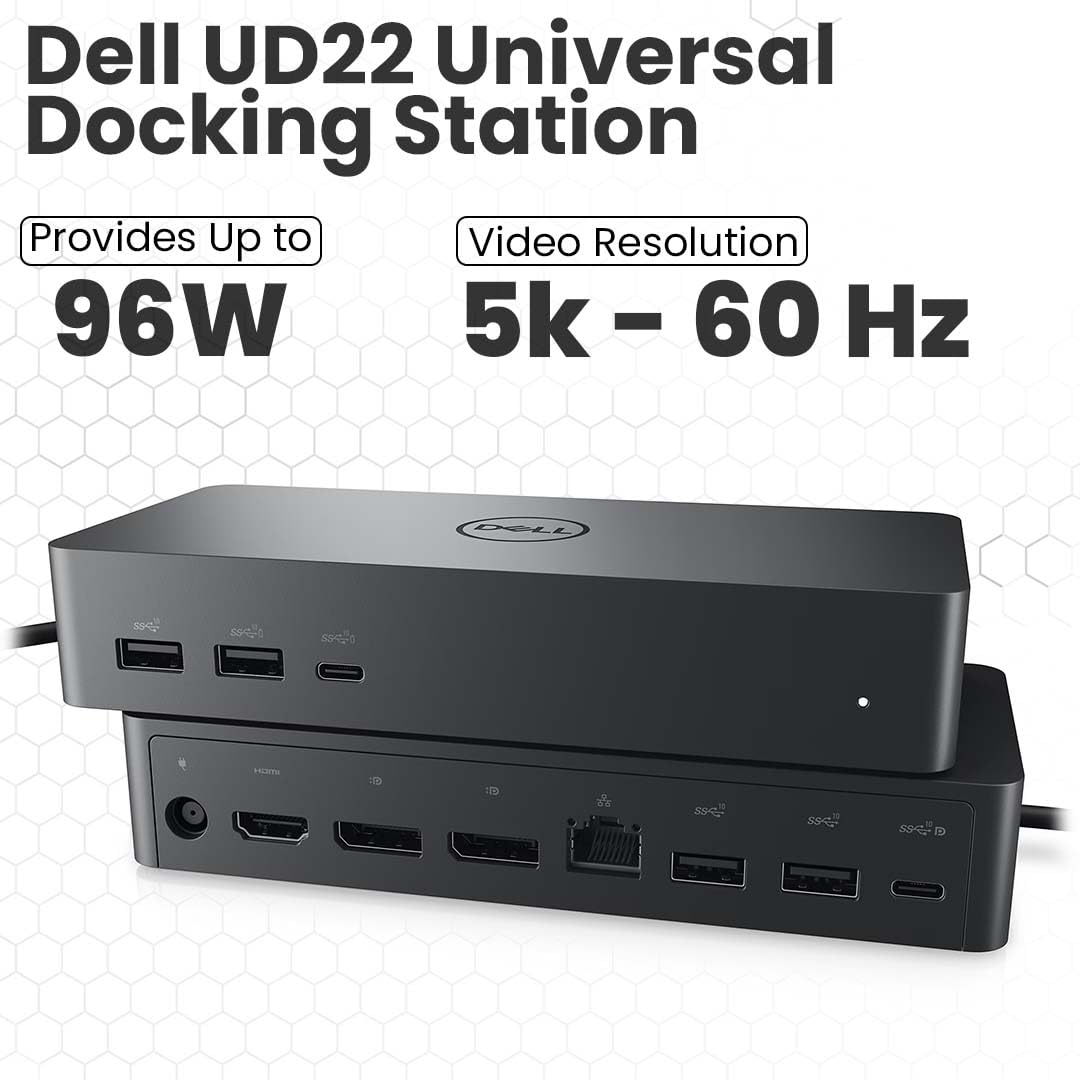 Crossery Dell UD22 Docking Station Bundle - Includes Dell Universal Dock UD22, HDMI & Ethernet Cable, 130W Power Adapter - USB-C Laptop Docking Station - Efficient Connectivity Solution (Renewed)