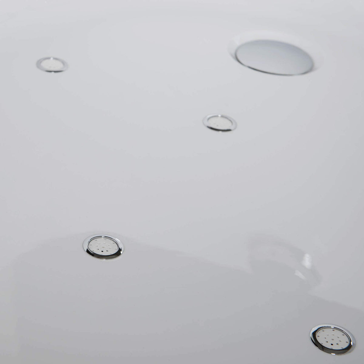 WOODBRIDGE 67" Acrylic Freestanding Bathtub Contemporary Soaking Chrome Overflow and Drain,White Air Bubble Tub
