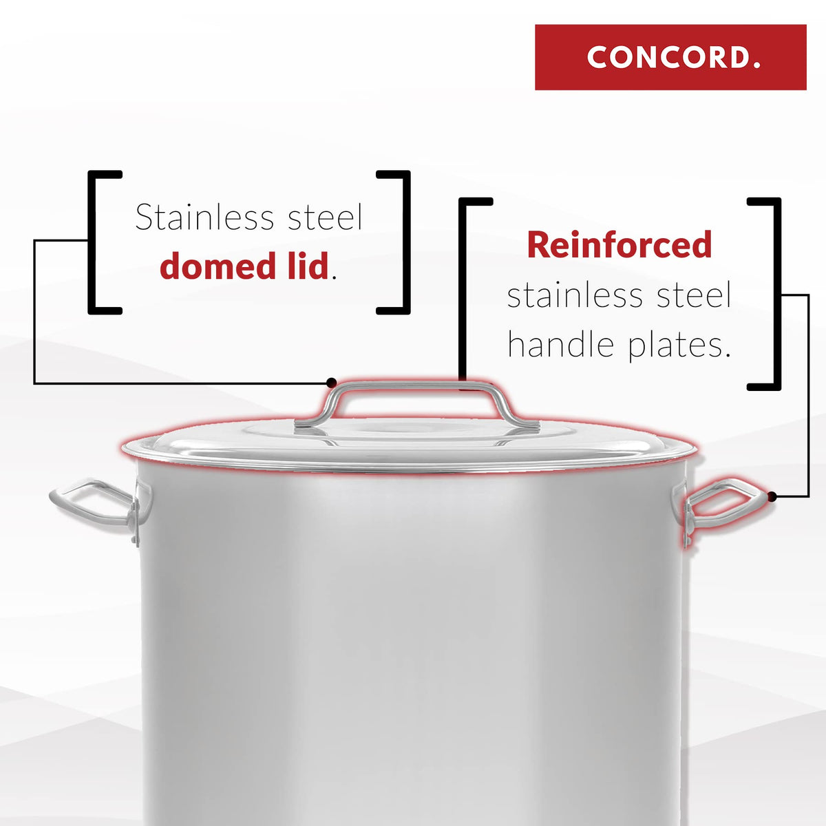 Concord Cookware Stainless Steel Stock Pot Kettle, 100-Quart