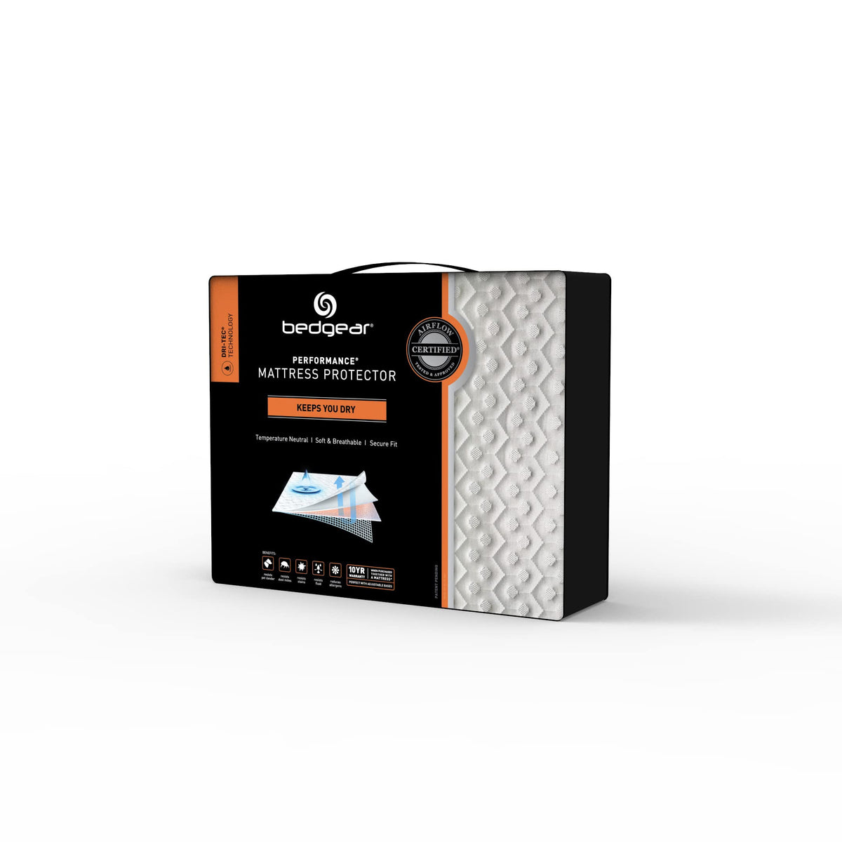 Bedgear Dri-Tec Waterproof Mattress Protector– Cooling Moisture-Wicking Mattress Cover | Breathable Noiseless Mattress Pad with Deep Pocket Fit up to 18" | Adjustable Base & Machine Washable - Queen