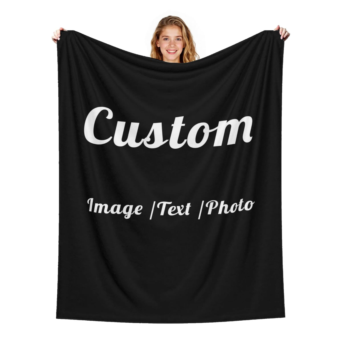 Arktrident Custom Throw Blanket Customized Lightweight Bed Blanket with Image Logo Text Personalized Fluffy Plush Cozy Couch Fleece Blankets 50"X60"
