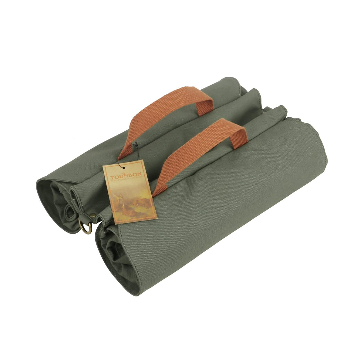 TOURBON Canvas Bike Bags Rear Rack Roll-up Bicycle Panniers Waterproof