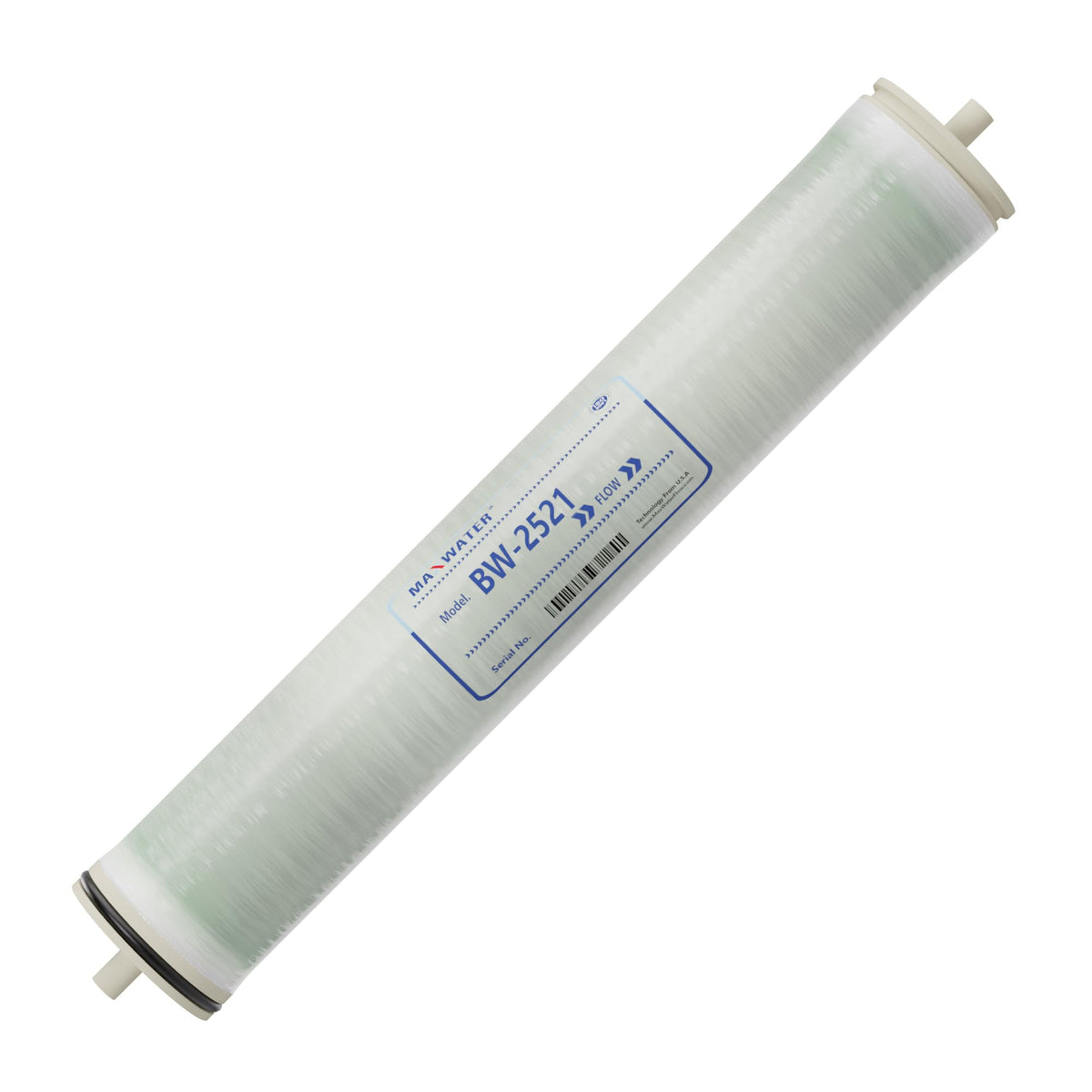 Max Water 2.5 x 21 BW-2521 RO Membrane Element- Brackish Water RO 350 GPD for Desalination, Commercial, Agricultural, and Whole House Reverse Osmosis - Compatible with M-T2521A, BW-2521