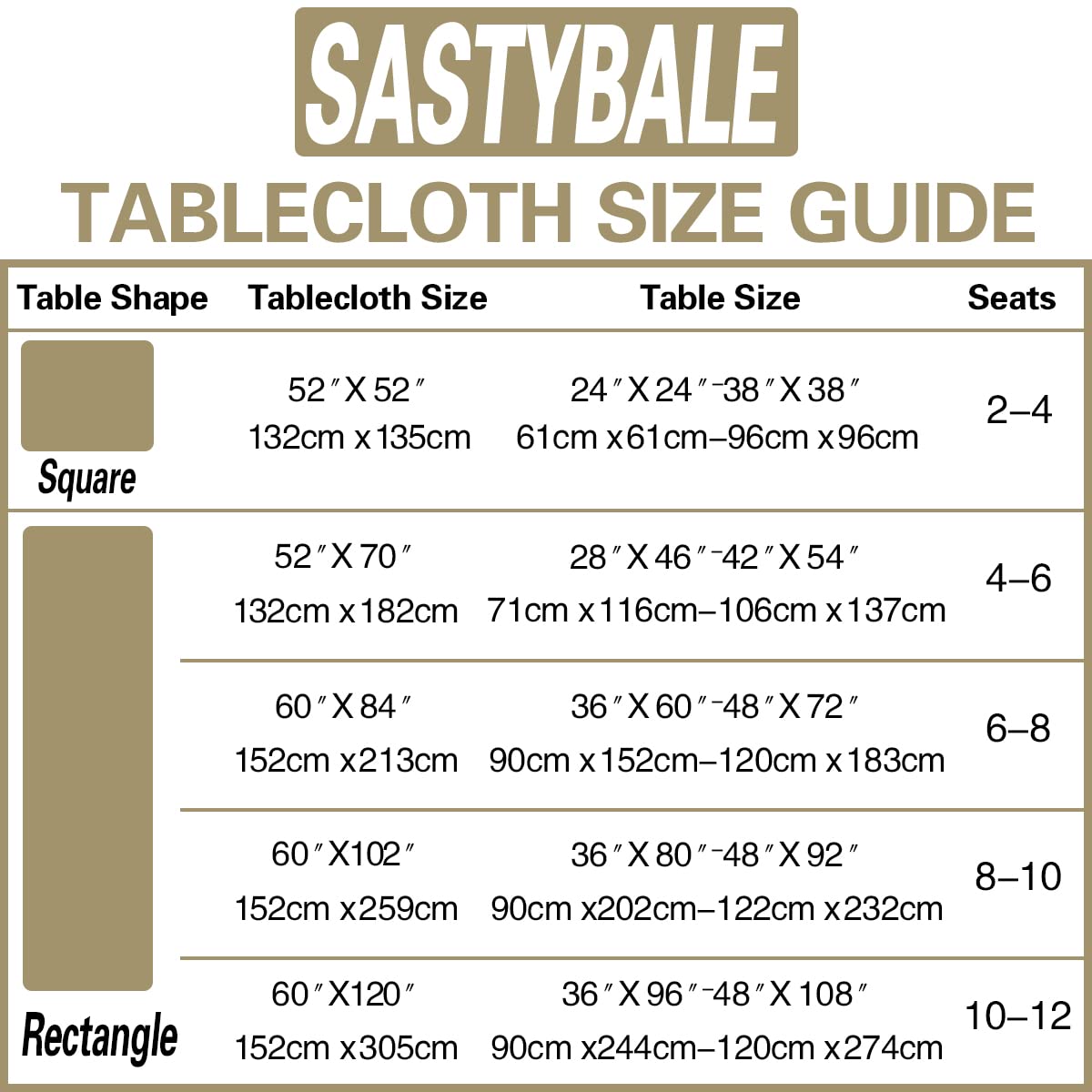 SASTYBALE Damask Gold Tablecloth Rectangle 52 x 70 Inch, Floral Jacquard Spill Proof Washable Polyester Table Cloth, Soft Table Cover for Dining/Party/Wedding/Indoor/Outdoor