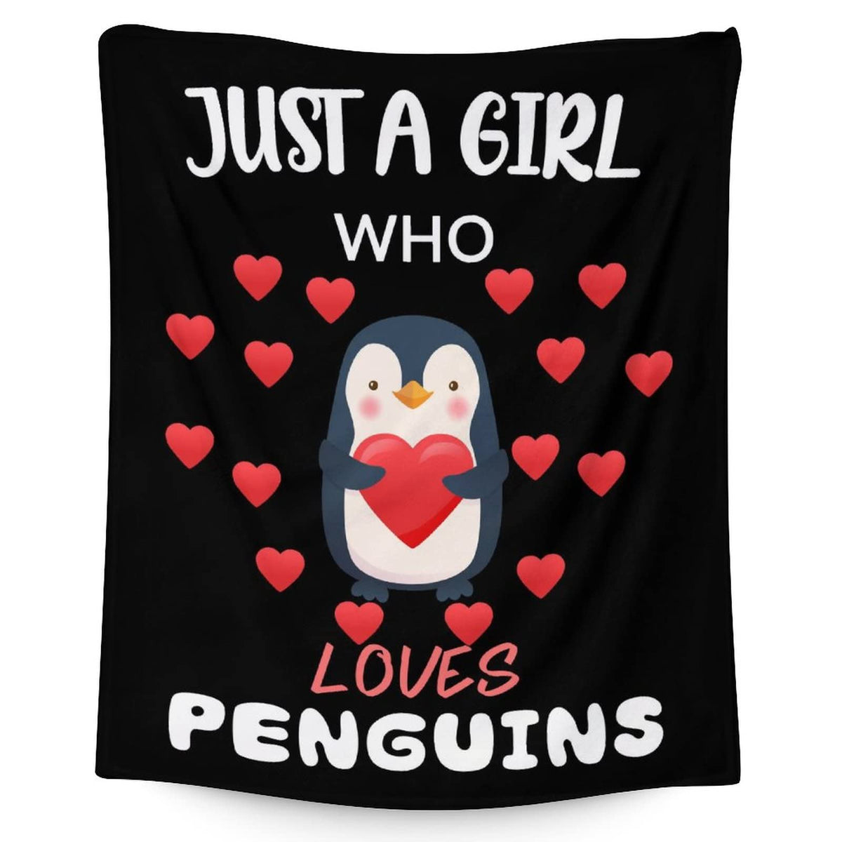 Penguin Blanket Gifts - 60"x80" Cute Throw Blanket for Adults, Kids - Black Soft Plush Blankets for Bed, Couch & Living Room