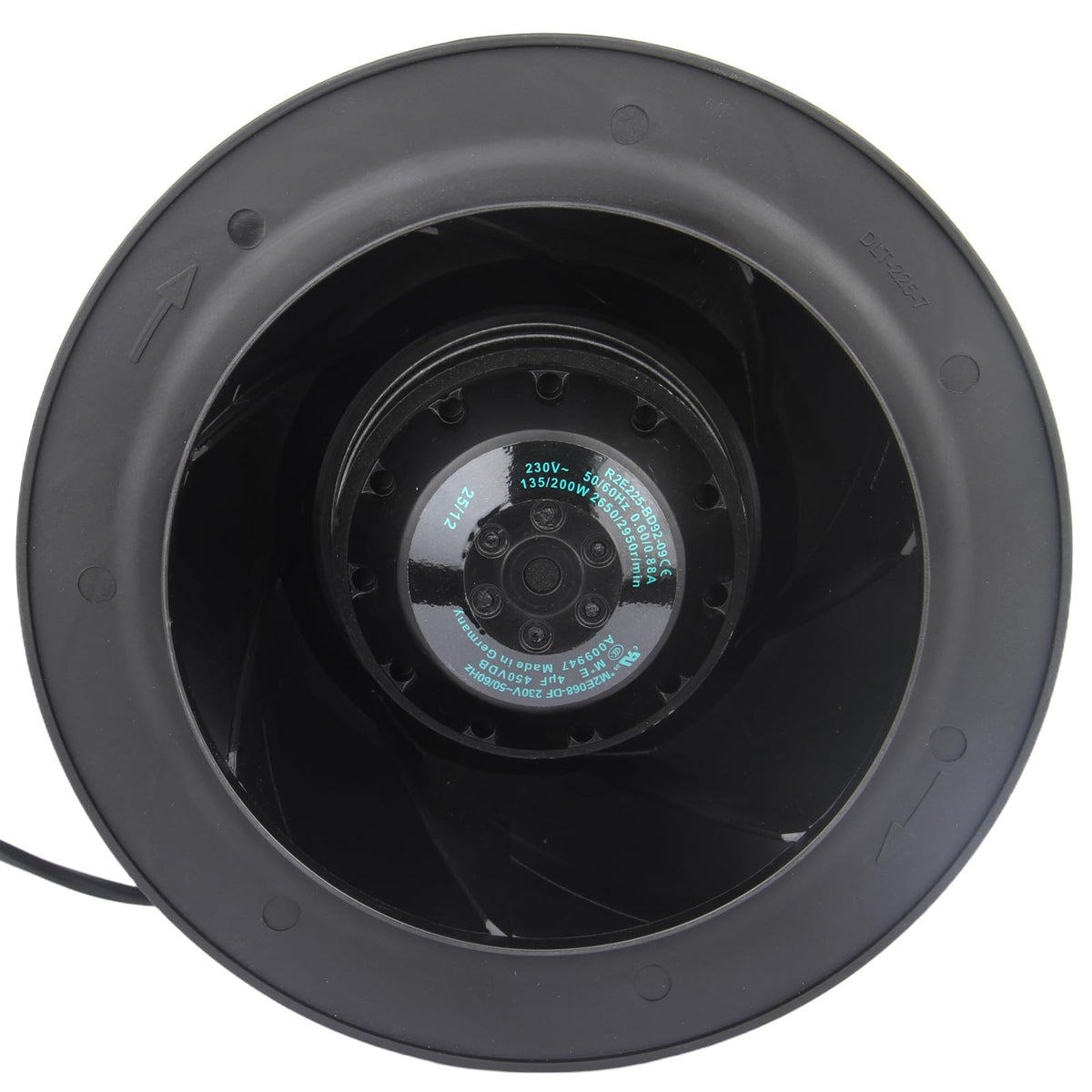 R2E225-BD92-09 Centrifugal Blower Inverter Cooling Fan 230VAC 0.6/0.88A 135/200W