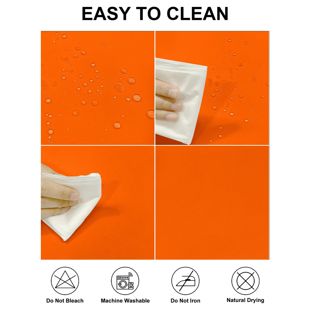 Fokitut 2 Pack Waterproof Rectangle Tablecloth, 60x120 Inch, Stain Resistant and Wrinkle Polyester Table Cloth, Fabric Table Cover for Kitchen Dining, Wedding, Party, Holiday Dinner-Orange