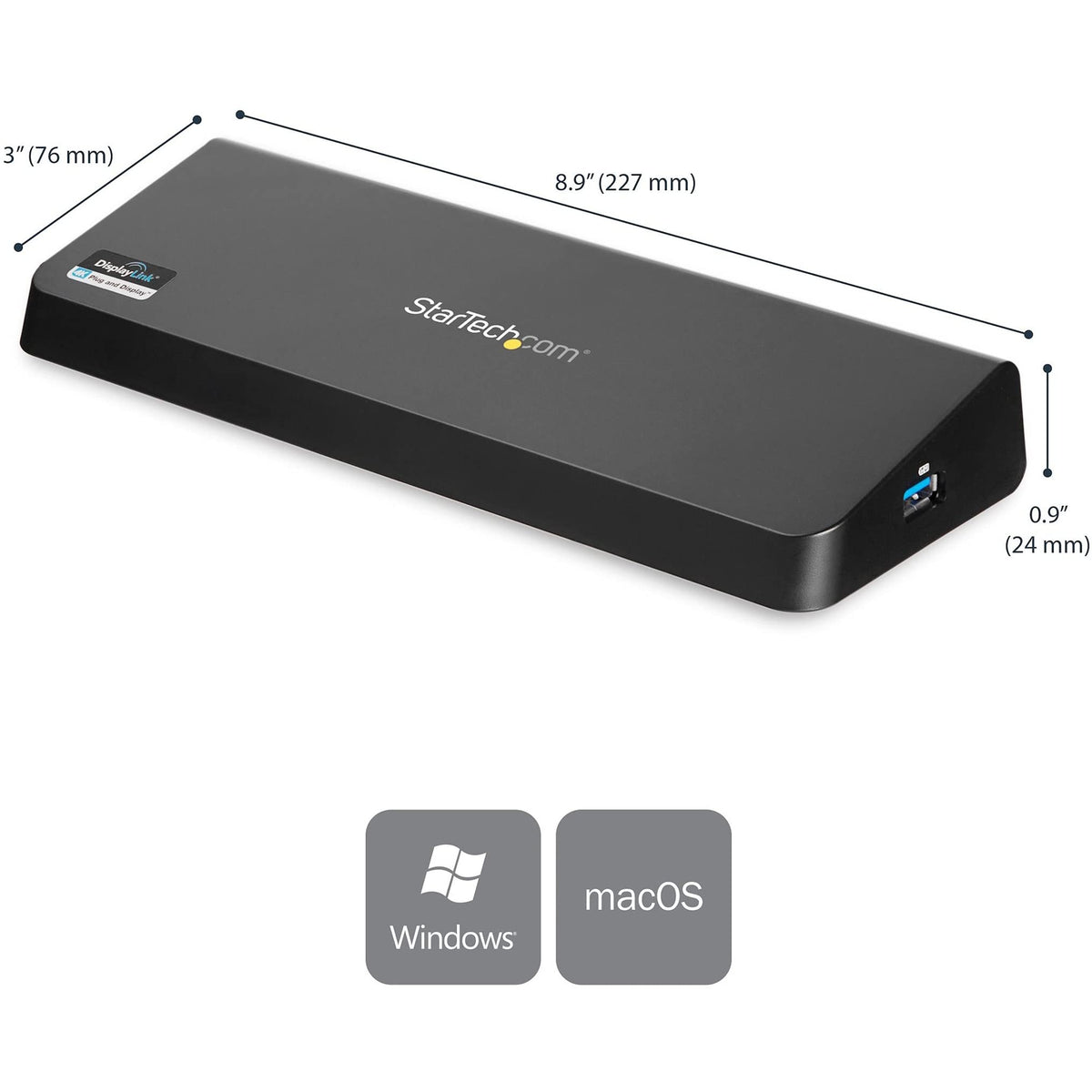 StarTech.com USB 3.0 Docking Station - 4K - HDMI / DisplayPort - with Fast Charge / Ethernet / Audio - Universal Docking Station