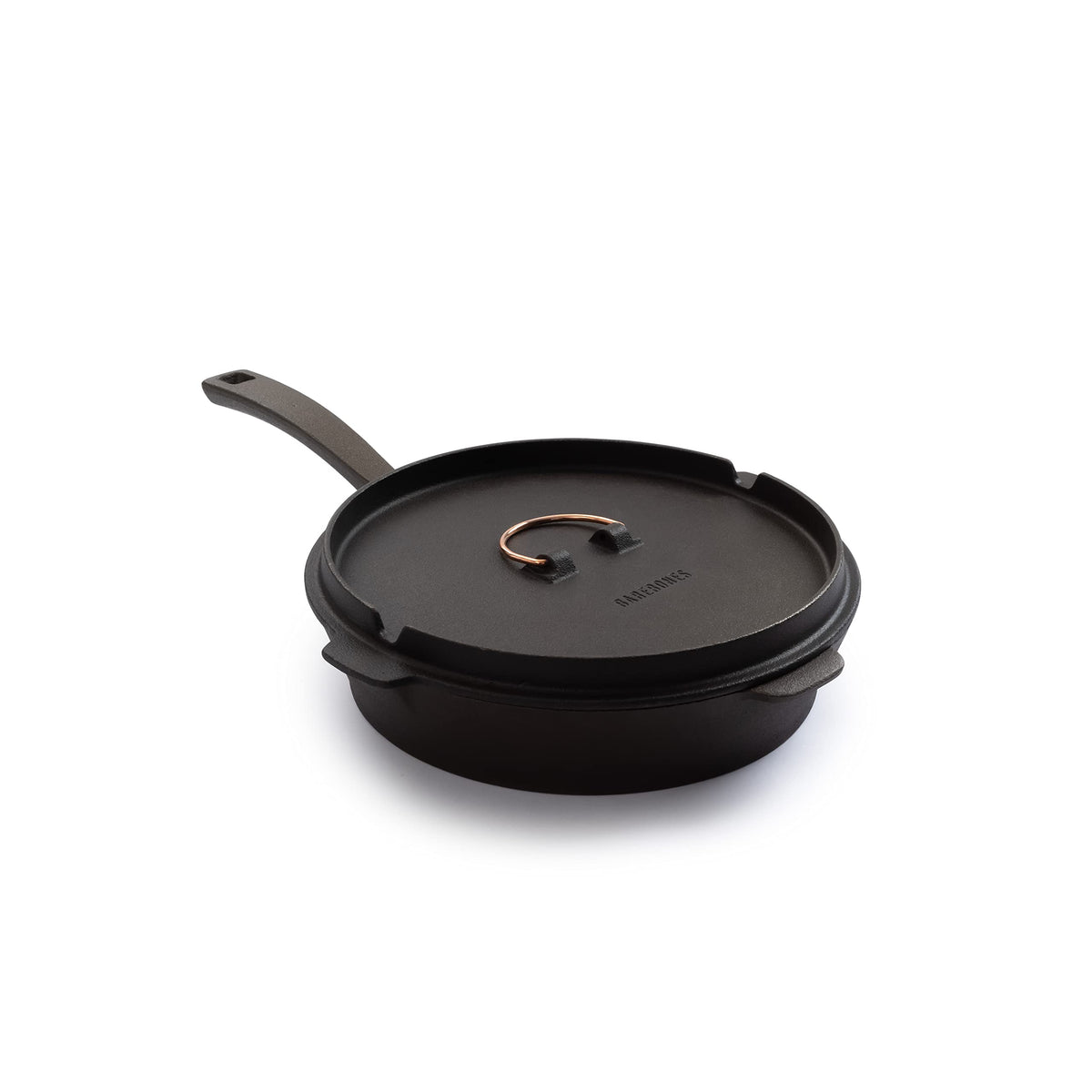 Barebones 10-Inch All-In-One Cast Iron Skillet Set- Skillet with Cast Iron Dutch Oven Style Lid - Camping Cookware Set