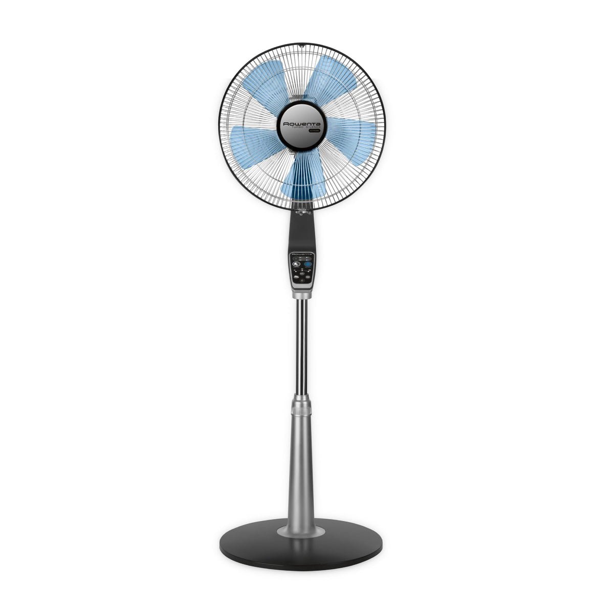 Rowenta Pedestal Fan, 53 Inches, Ultra Quiet Oscillating Fan for Bedroom, Portable, 5 Speeds, Refresh Up to 23-Feet, Silver, Indoor, VU5670