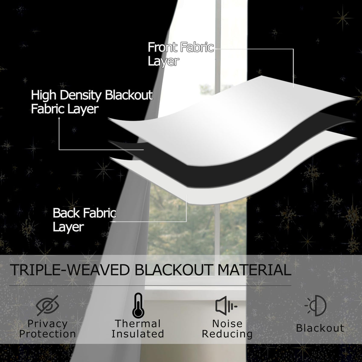 Solvivae Blue Curtains 63 Inch Length, Blue and Gold Luxury Blackout Curtains for Bedroom Living Room, Room Darkening Thermal Insulated Grommet Drapes, Patterned Window Treatments