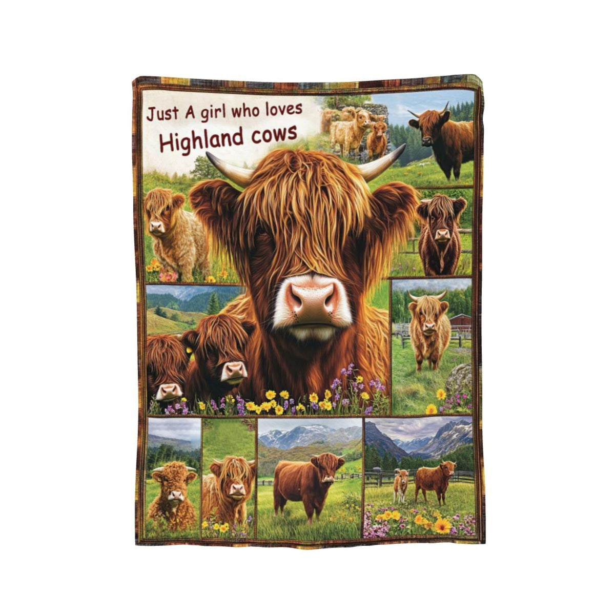 Highland Cow Blanket Highland Cow Decor Cozy Animal Throw Super Soft Plush Flannel Fleece Blanket Gift for Kids Adults Men Women Ultra Warm & Lightweight Flannel, 50"X40"