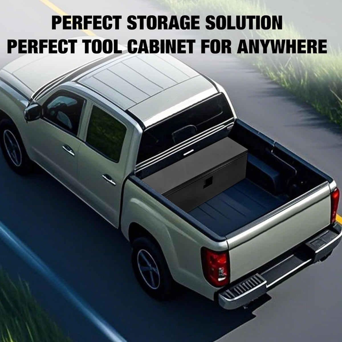 ExploreHorizon Steel Heavy Duty Truck Bed Tool Box, Door with Double Sided Hydraulics Rods for Trailer Truck Pick Ups