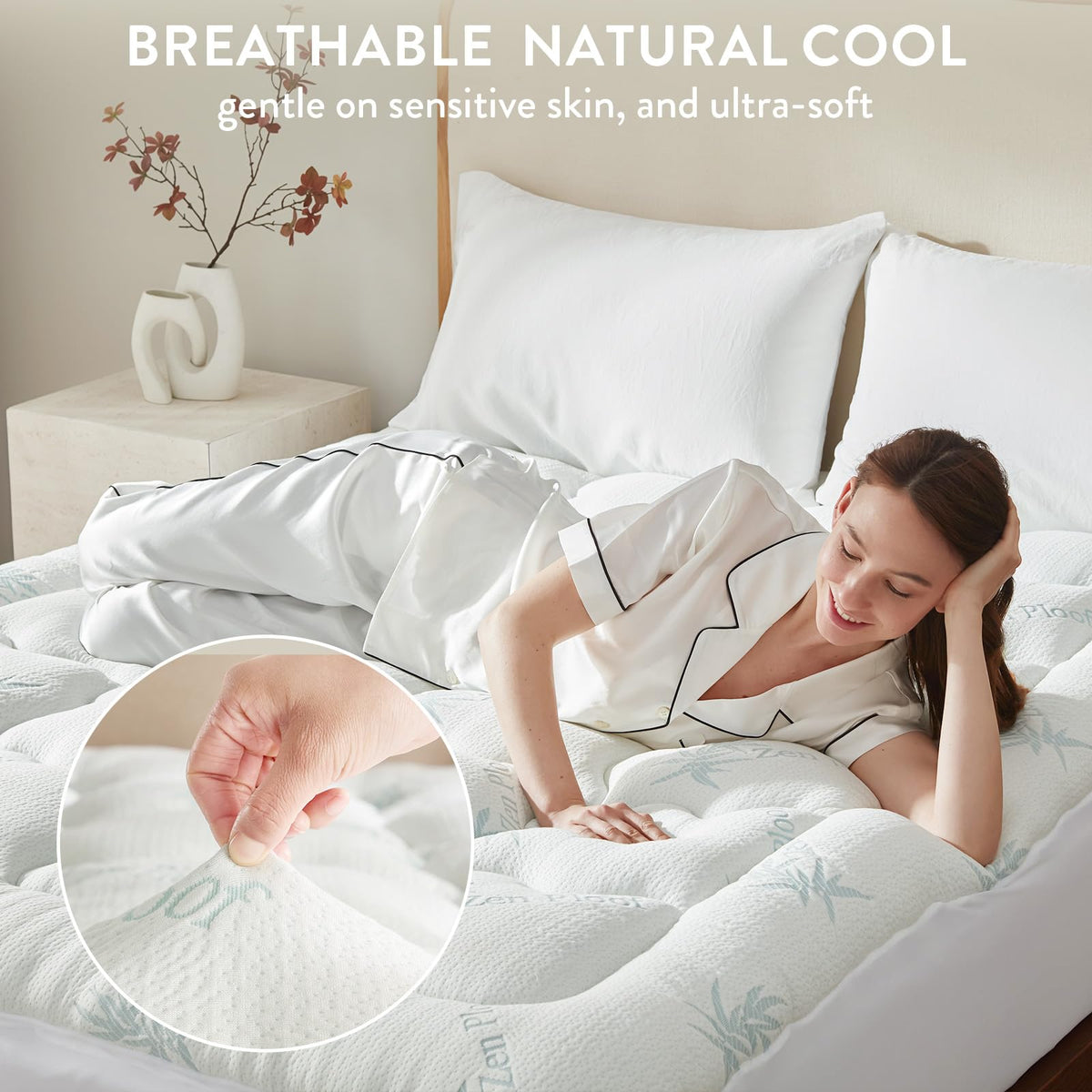 Surefit Ultra Soft Waterproof Mattress Topper Twin Size, Pillow Top Mattress Pad, Back Pressure Relief, Viscose Derived from Bamboo, Naturally Cooling for Hot Sleepers, 39x75