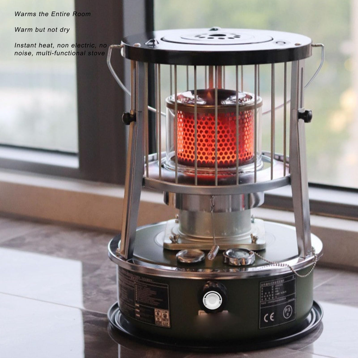 Luocute Portable Kerosene Heater, 5.2L Tank 20-25 Hours Heating with Adjustable Height Safety Net, for Camping Garage Home Emergency Indoor Outdoor Use