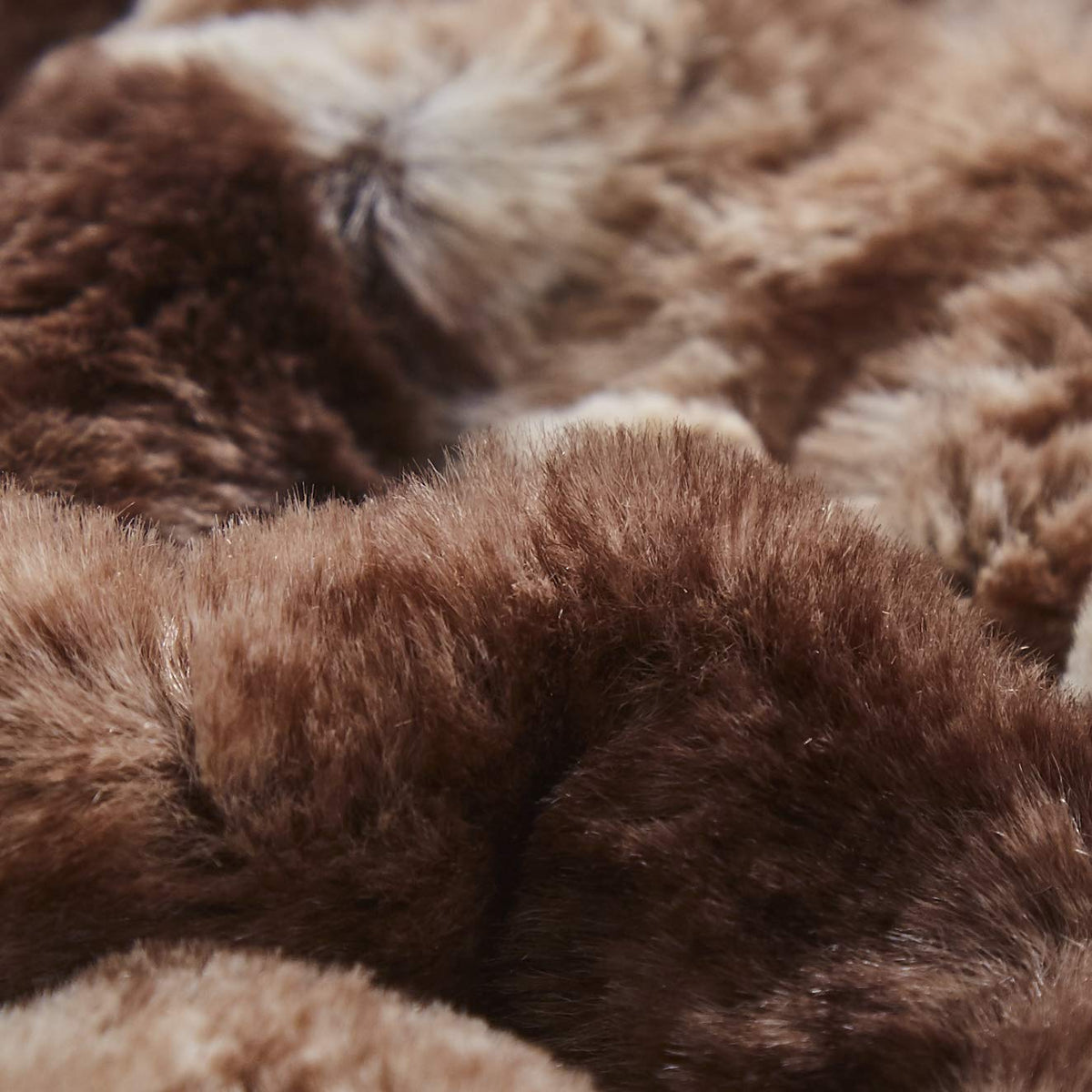 Tache Chocolate Golden Brown Striped Throw Super Soft Warm Faux Fur with Brown Sherpa Back Blanket - 63x87
