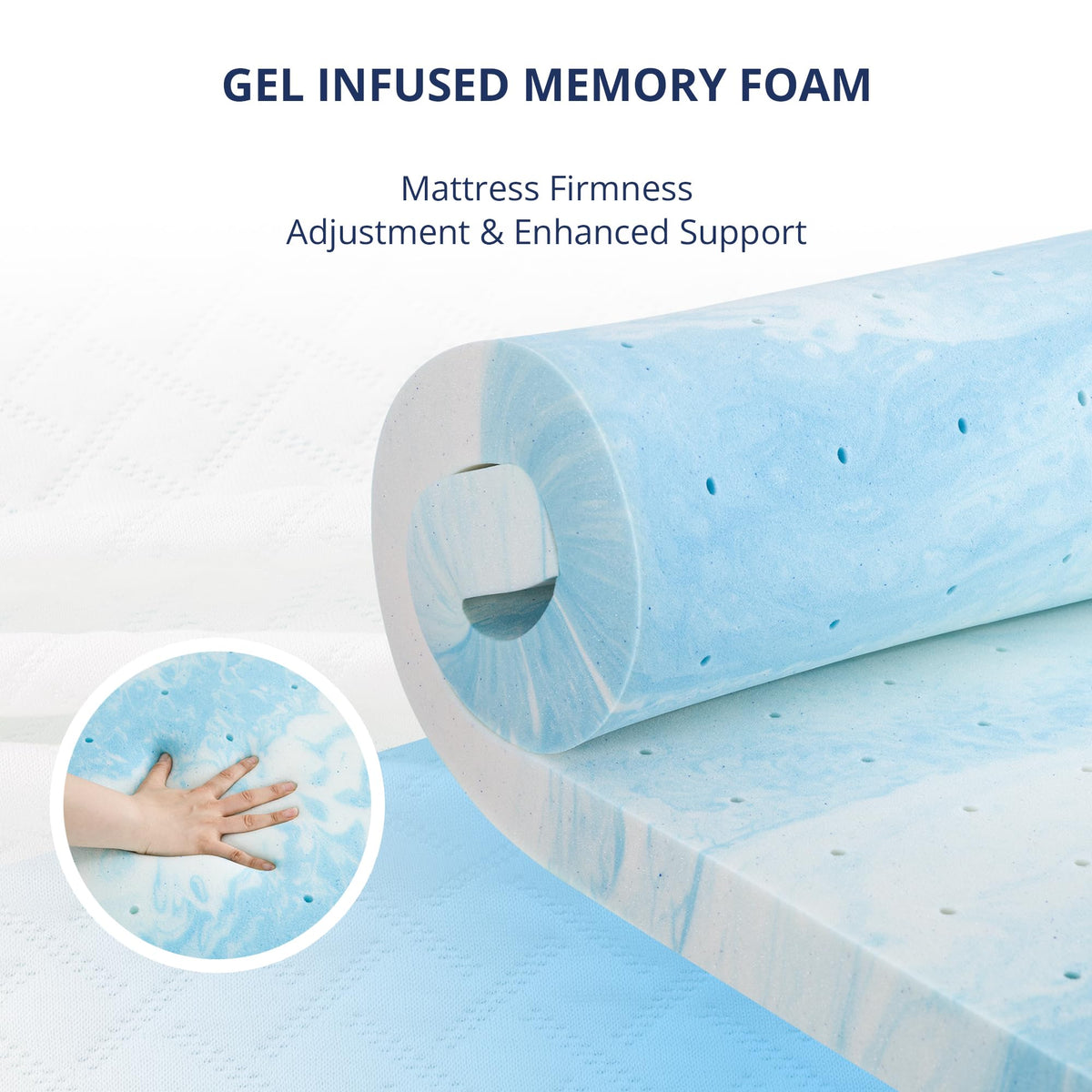 3 Inch Gel Memory Foam Mattress Topper Twin Size, Cooling Bed Topper for Pressure Relief with Removable Breathable Soft Cover, CertiPUR-US Certified