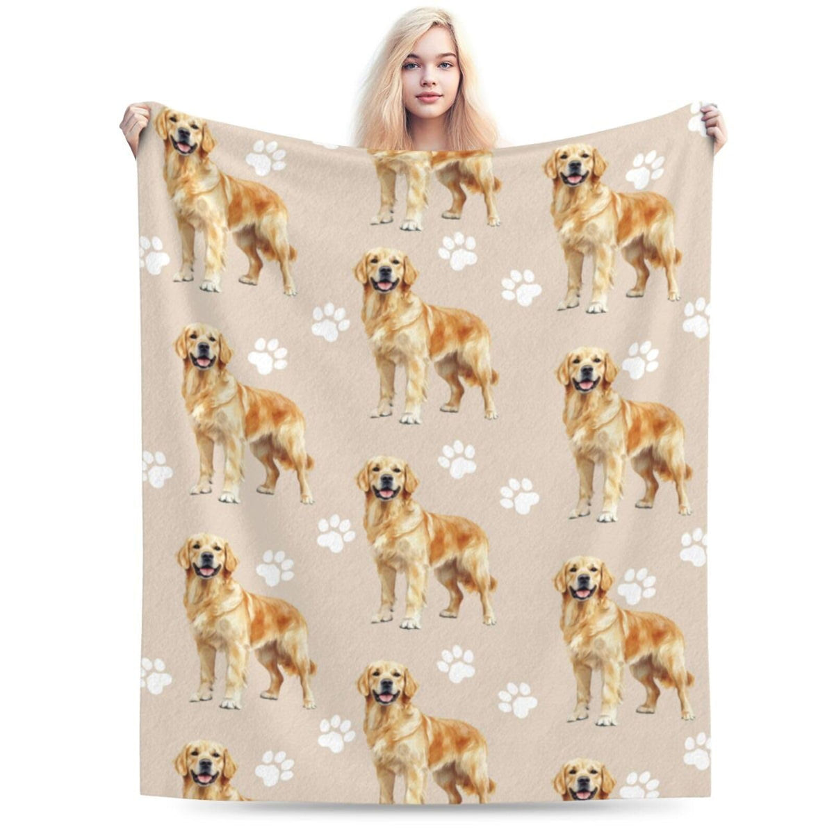 Golden Retriever Dog Throw Blanket Golden Retriever Dog Lover Flannel Blankets Fuzzy Plush Super Soft Cozy Warm Decor Gifts for Boys Girls Kids Adults Men Women 40" x 50"