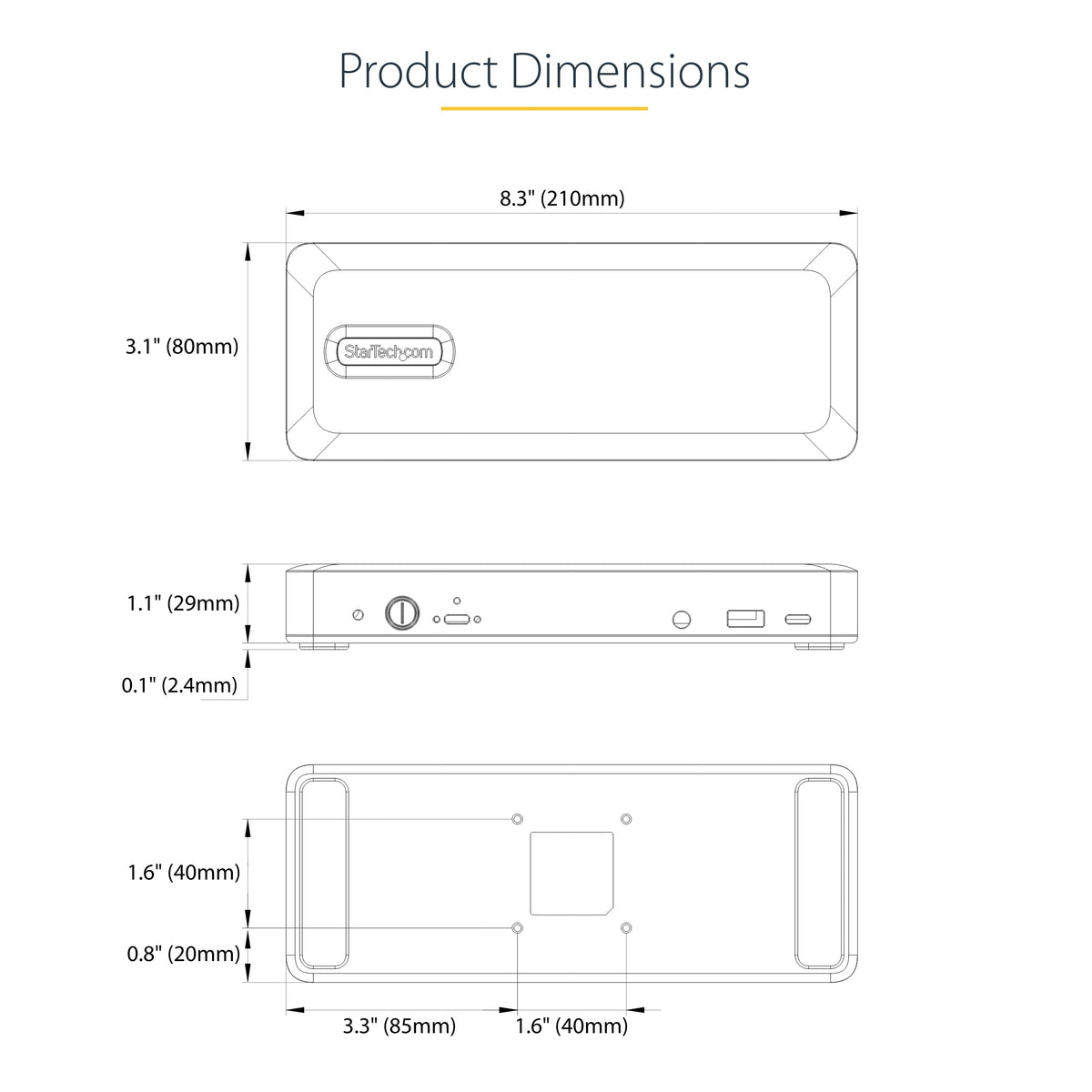 StarTech.com USB-C Docking Station Multi Monitor HDMI/DP/USB-C Video Output, Triple Monitor 4K30/Dual 4K60, 7-Port USB Hub, 60W Power Delivery, GbE, 3.5mm Audio, Works with Chromebook, TAA