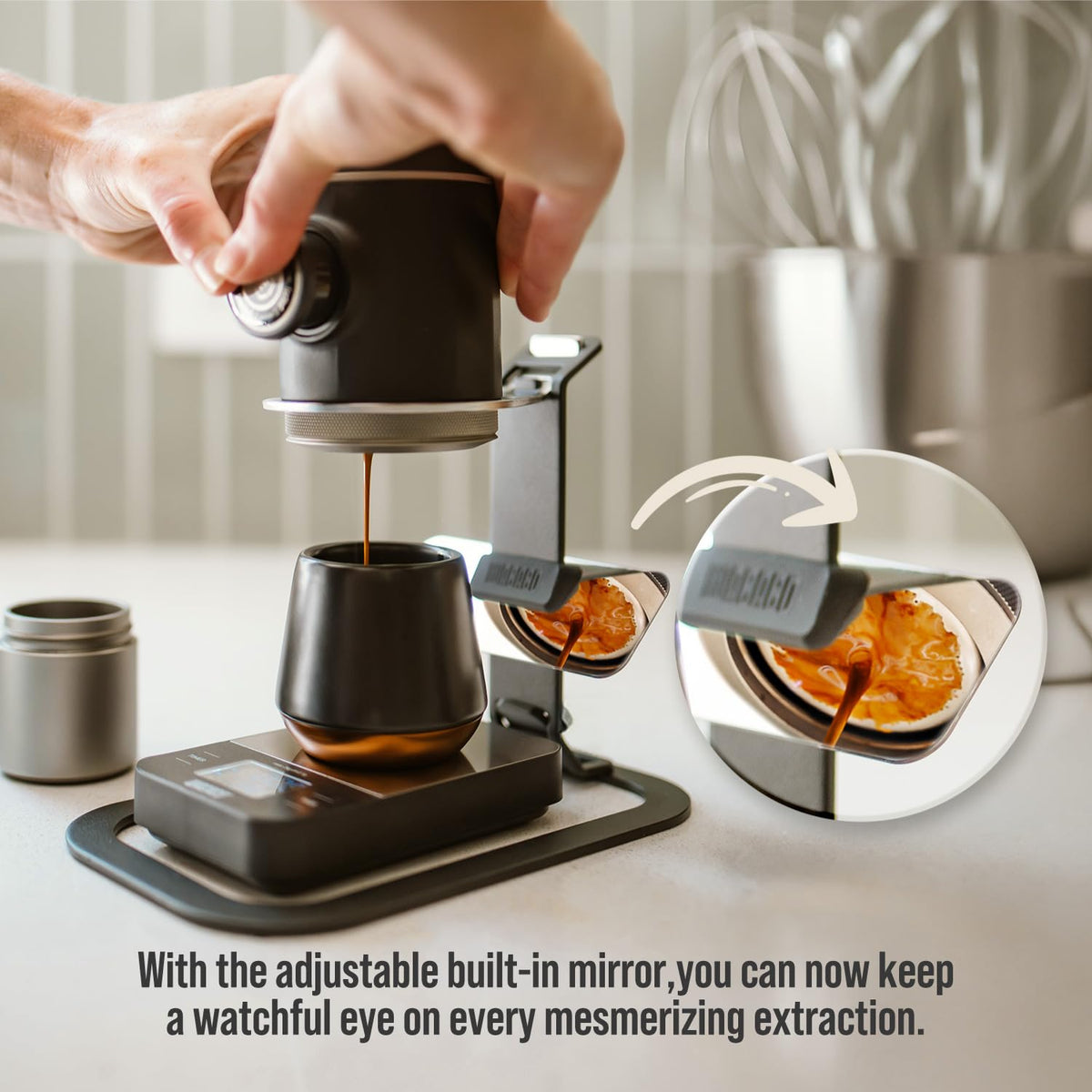 WACACO Picopresso Portable Espresso Maker with Official Stand Bundle - Complete Manual Coffee Maker Kit for Home & Travel