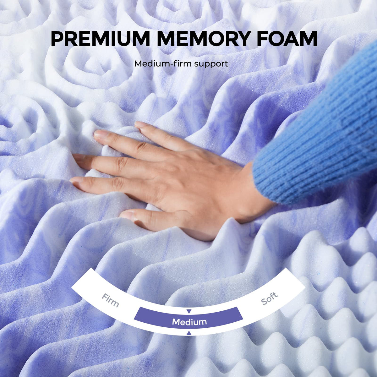 Dreamsmith Queen Mattress Topper, 3 Inch 7-Zone Memory Foam Mattress Topper, Gel Infused Foam Mattress Topper for Pressure Relief, Made with CertiPUR-US® Certified Foam, Oeko-Tex Certified
