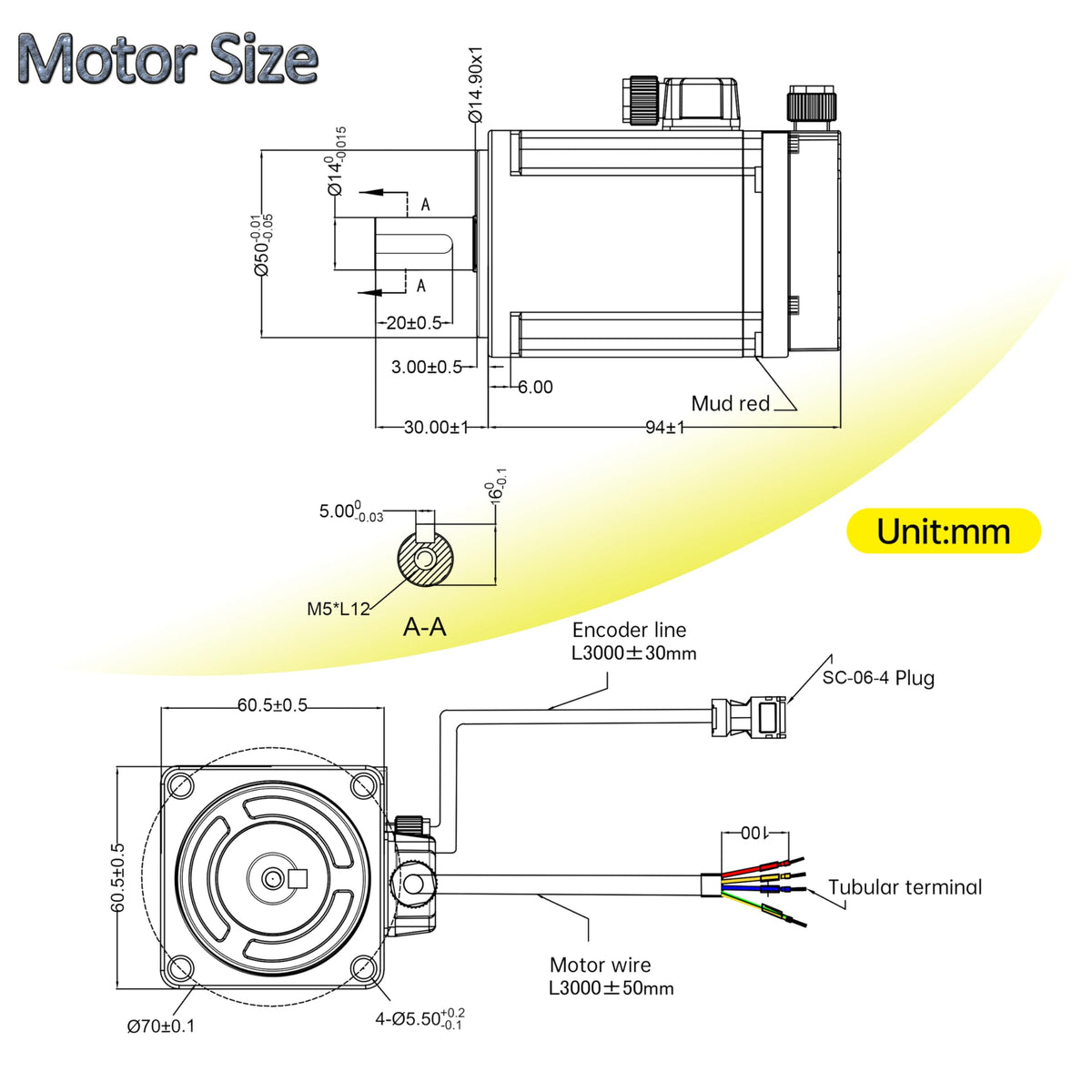 XUNKUNER AC Servo Motor Kit, AC220V 3000rpm L3000 17-bit Encoder RS485 Servo Motor Driver Controller Kit for CNC(400W Without Brake)