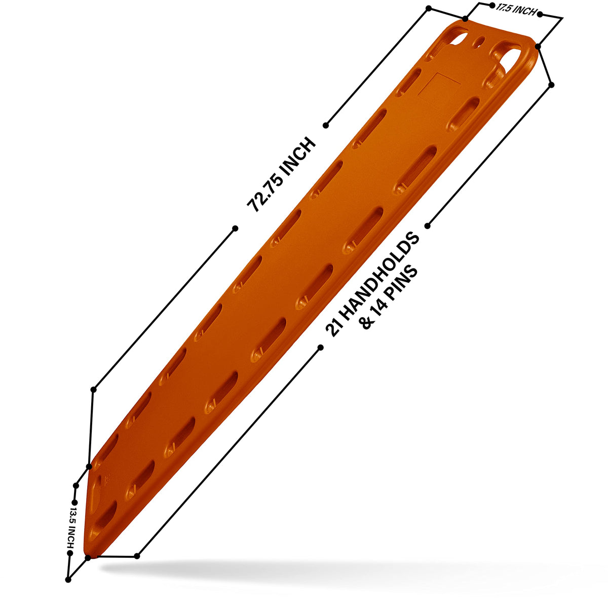 EMS XTRM Spine Board Stretcher Backboard for Patient - EMT Backboard Immobilization Portable Patient Transport Rescue Lightweight PE Plastics Ambulance Stretcher Gurney, Orange