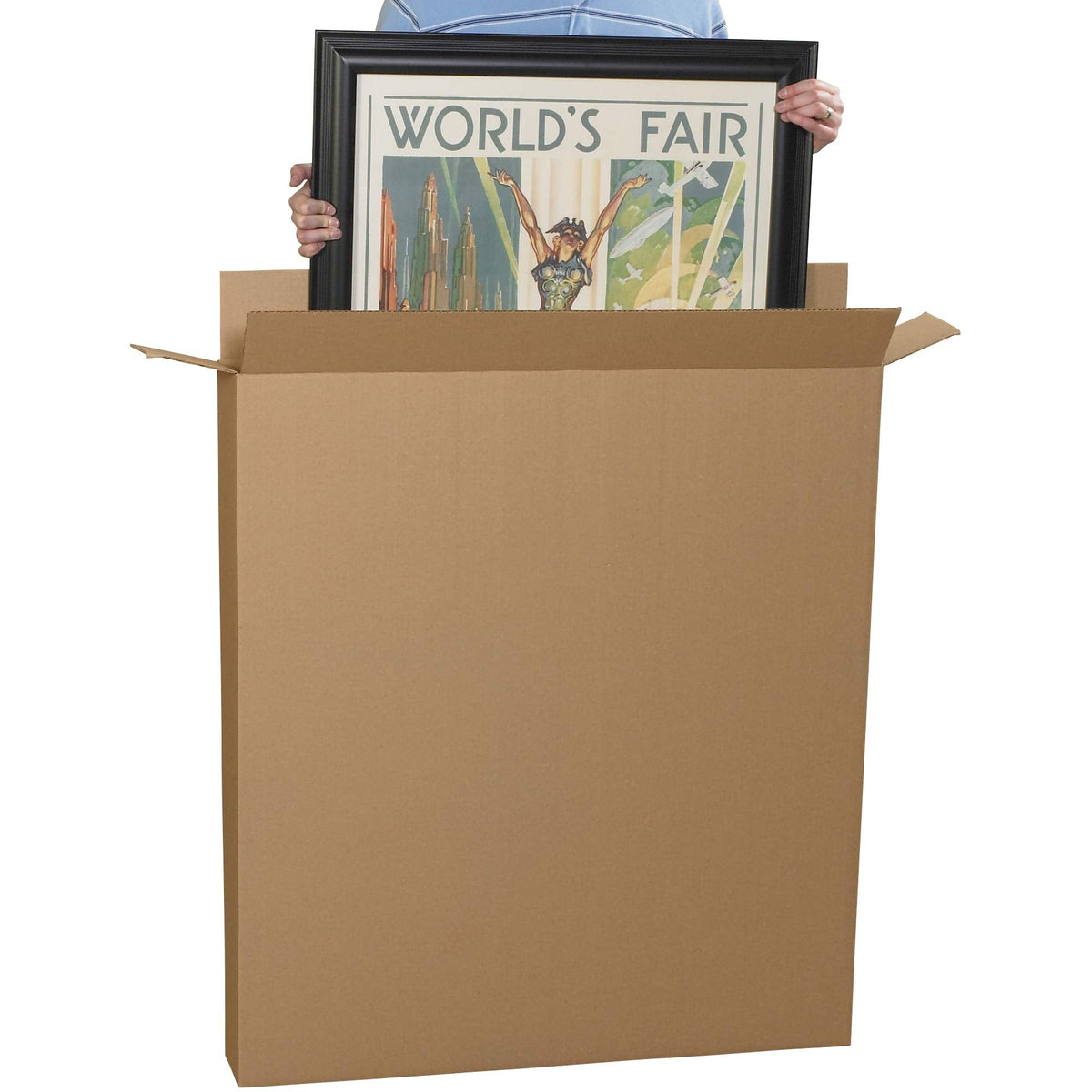 BOX USA Side Loading Shipping Boxes Large 36"L x 5"W x 48"H 5-Pack - Corrugated Cardboard Box for Moving, Mailing, Packing, Packaging and Storage