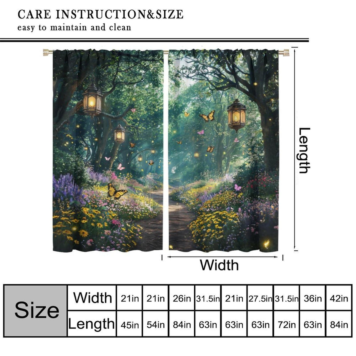 UFUH Fantasy Forest Curtains,Nature Spring Scenery Landscape Blackout Window Treatments for Bedroom Living Room,2 Panels Set Total Size 42 x 45 Inch