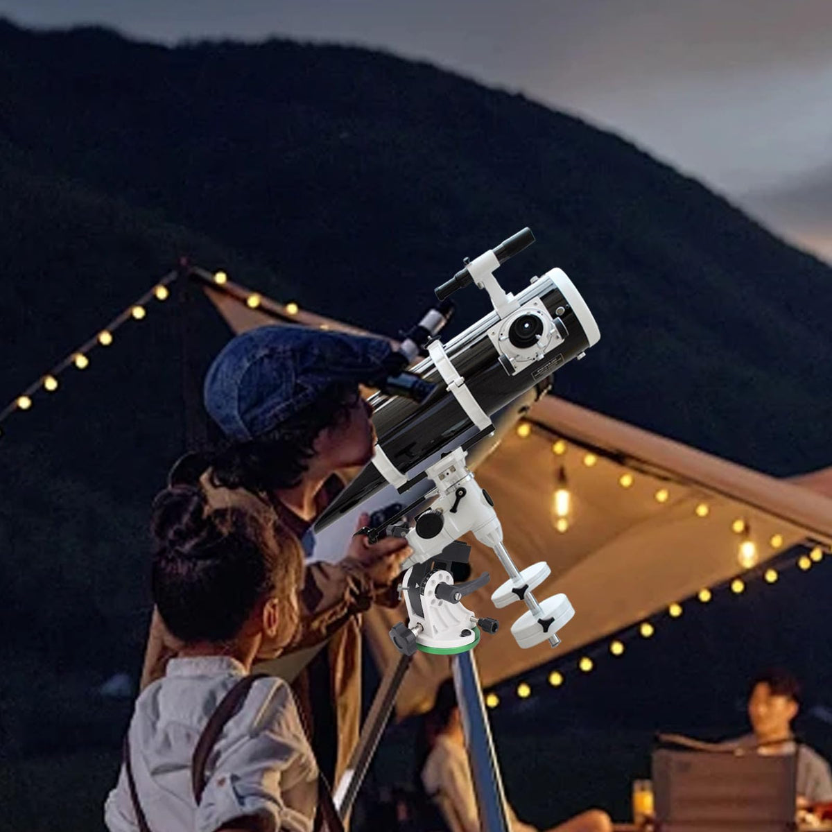 Sanpyl Telescope Mount, Latitude Adjustment Seat for SkyWatcher & Star Field, Aluminum Alloy Equatorial Wedge Instrument Latitude Base, Telescope Accessory (Green and White)