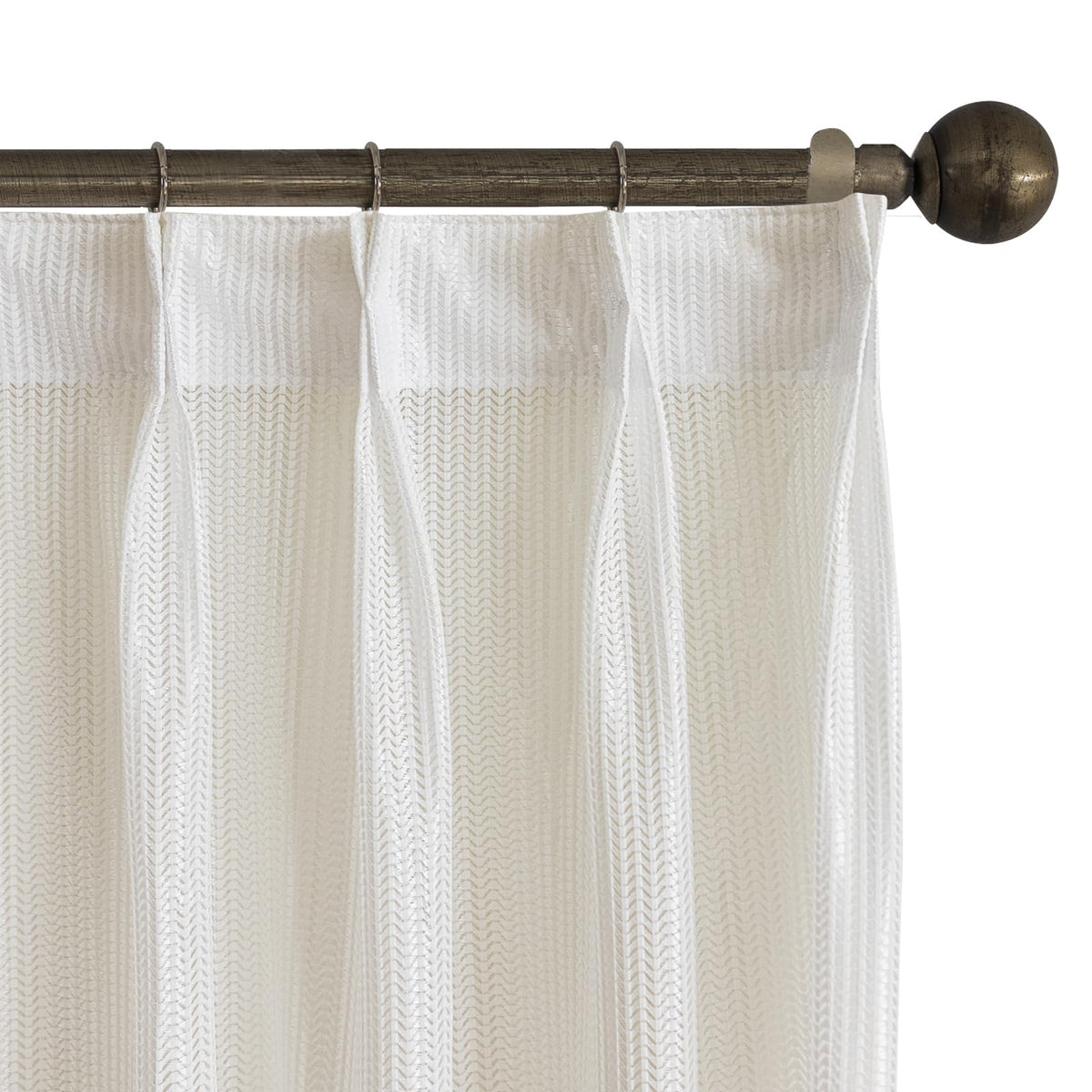 LETAU Off White Sheer Curtains 102 inches Long, Pinch Pleated Lace Little Waves Window Sheer Curtains Panels Drapery, 26" W x 102" L, 2 Panels