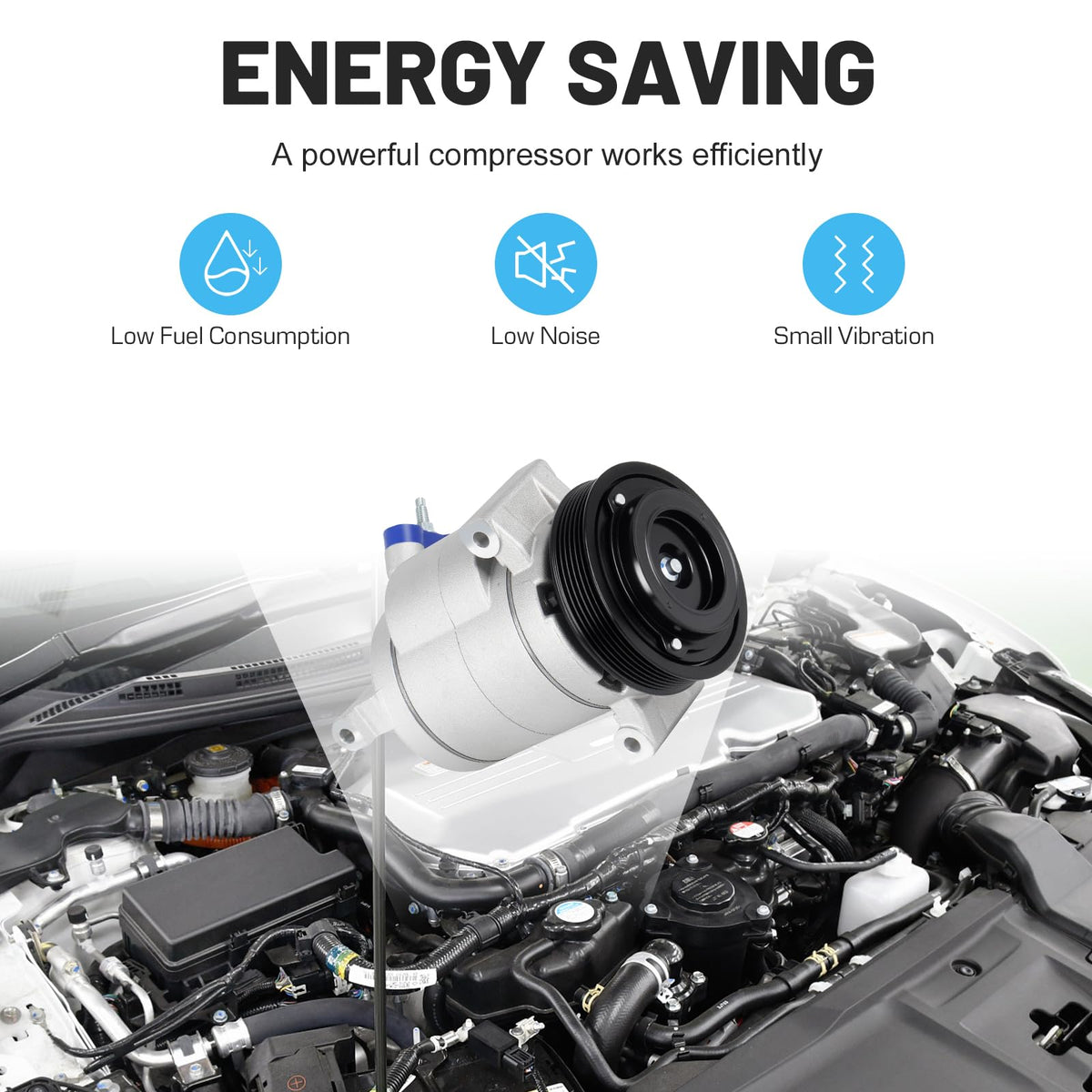 New AC Air Condition Compressor w/Clutch for Chevrolet Camaro (for LS LT Models Only) 3.6L 2010 2011 2012 2013 2014 2015, 1522219 1222219 92229740