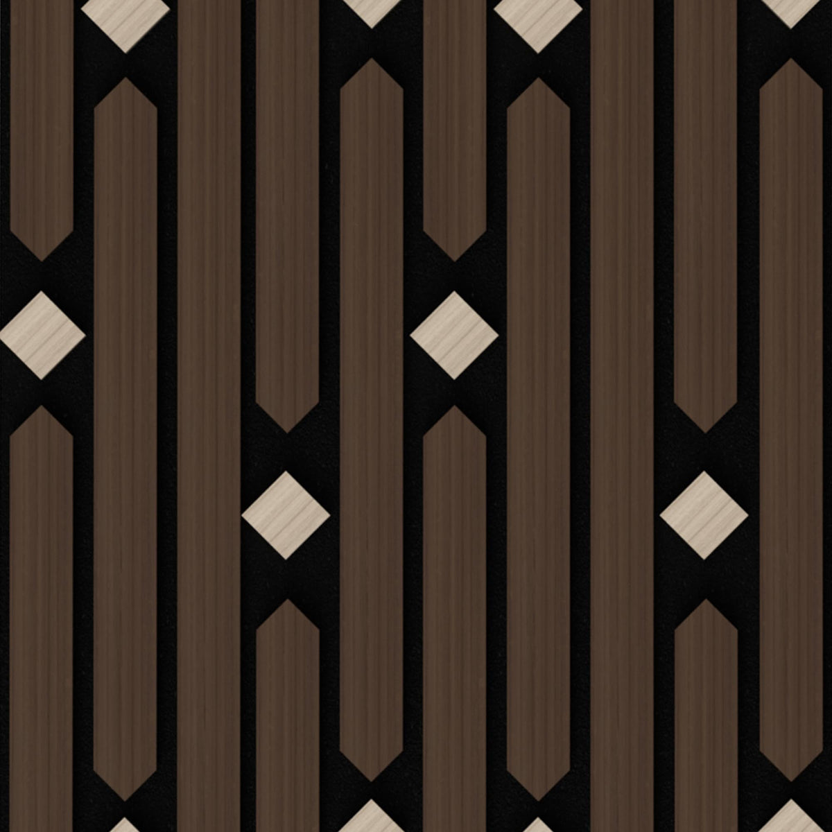 PVC Acoustic Wall Panels, Geometric Sound-Reducing Panels with Built-in Acoustic Layer, 23.6 × 47.2 Inches, 4 Panels per Box, Modern Decorative Wall Panels (Grey) (Walnut)