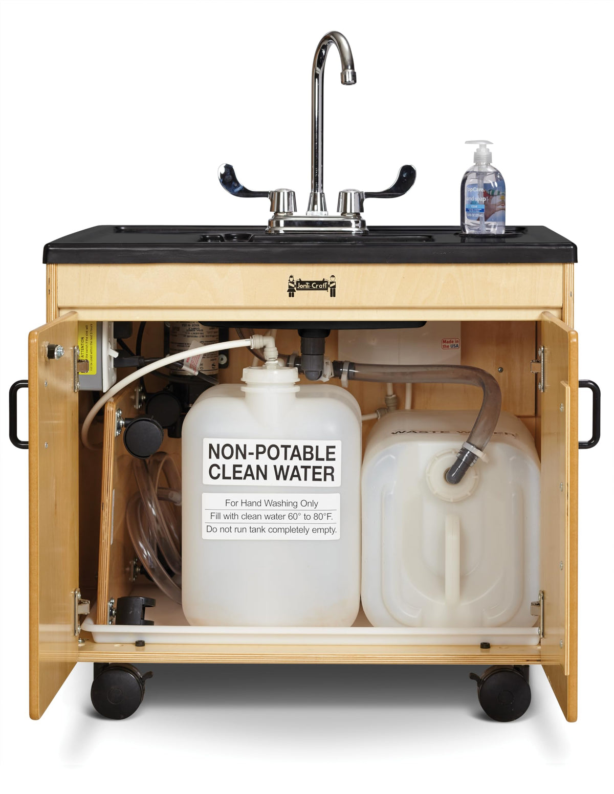Jonti-Craft 1373JC Clean Hands Helper, 38" Counter with Stainless Steel Sink