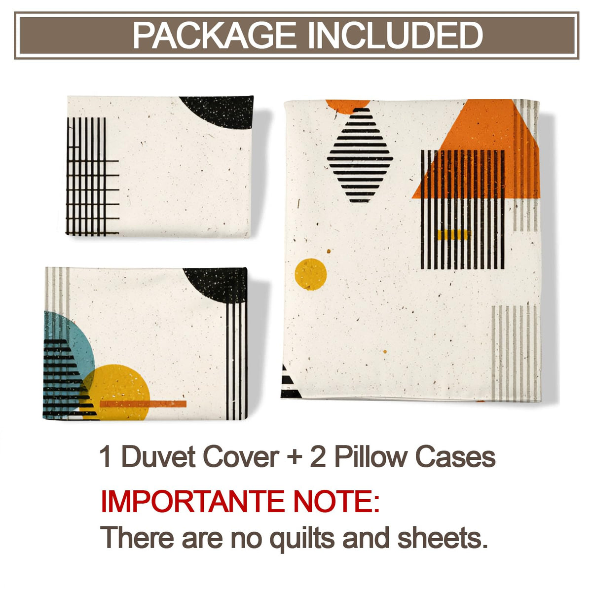QINYUN Middle Ages Abstract Duvet Cover Queen Size, Retro Beige Bedding Set 3 Piece Bedroom Decor Modern Minimalism Patterned Comforter Cover with Zipper Ties & 2 Pillowcases