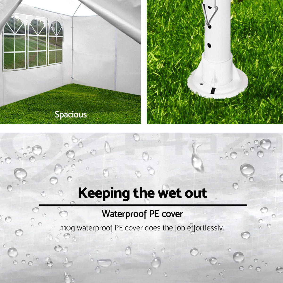 10'x20' Party Tent, Outdoor Wedding Event Tents for Parties with 6 Removable Sidewalls, Heavy Duty Waterproof Outdoor Canopy Camping Gazebo for Wedding BBQ Patio Backyard, White