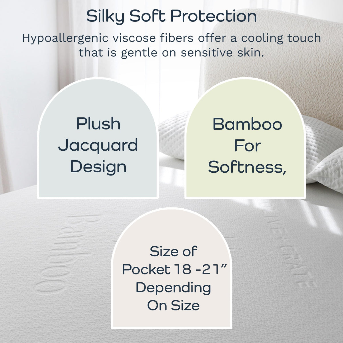 Olive + Crate 100% Viscose Bamboo Mattress Protector - Eco-Conscious Cooling Mattress Cover - Waterproof Hypoallergenic Protection - Breathable King Size Shield Against Dust & Spills